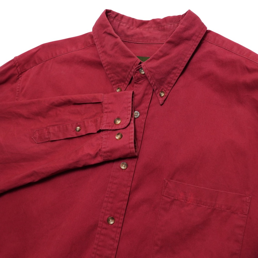Eddie Bauer‎ Mens XL Tall Red Cotton Button Down Outdoor Workwear Shirt
